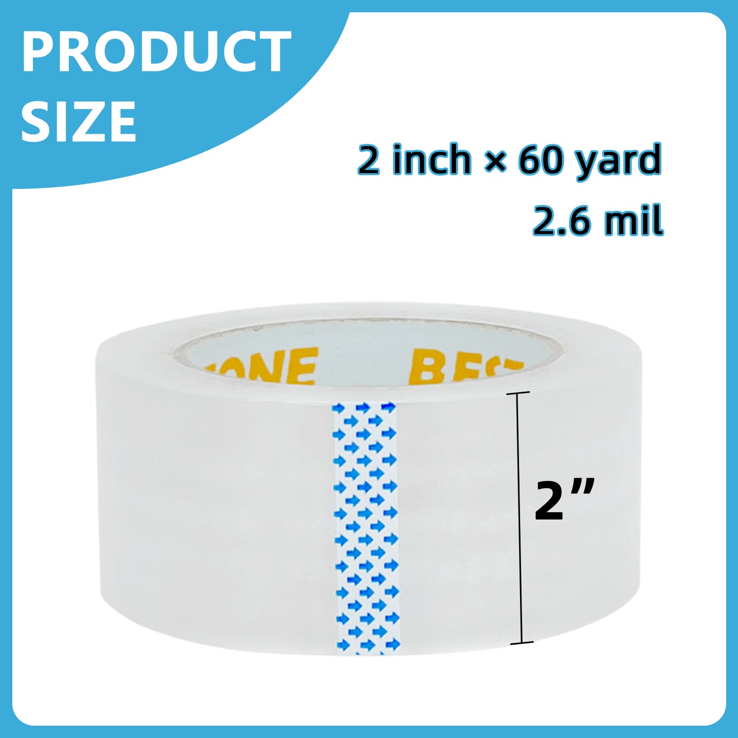 2" Clear Tape-6pcs-60 yards